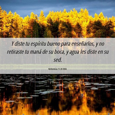 Picture 06 - Nehemías 9:20 RVA - Y diste tu espíritu bueno para enseñarlos, y no - Bible Verse Picture