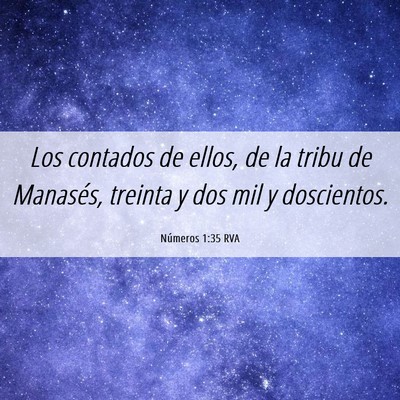 Picture 06 - Números 1:35 RVA - Los contados de ellos, de la tribu de Manasés, - Bible Verse Picture