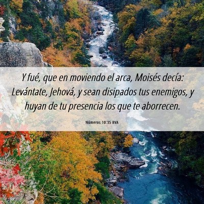 Picture 06 - Números 10:35 RVA - Y fué, que en moviendo el arca, Moisés decía: - Bible Verse Picture