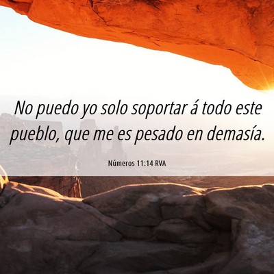 Picture 06 - Números 11:14 RVA - No puedo yo solo soportar á todo este pueblo, - Bible Verse Picture