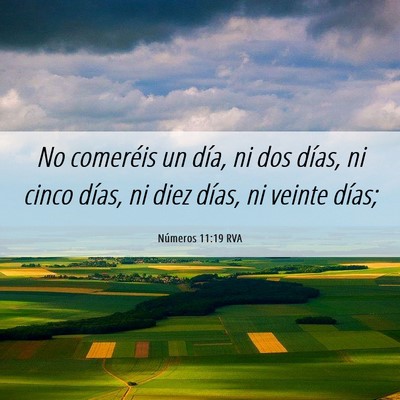 Picture 06 - Números 11:19 RVA - No comeréis un día, ni dos días, ni cinco - Bible Verse Picture