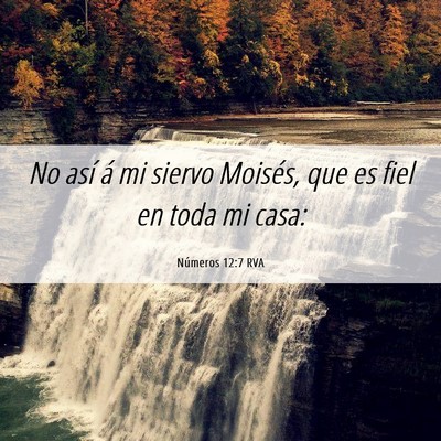 Picture 06 - Números 12:7 RVA - No así á mi siervo Moisés, que es fiel en toda - Bible Verse Picture