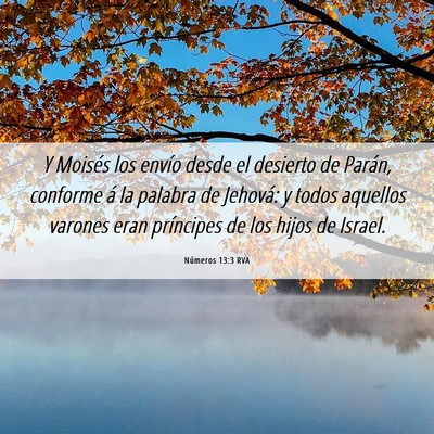 Picture 06 - Números 13:3 RVA - Y Moisés los envío desde el desierto de Parán, - Bible Verse Picture