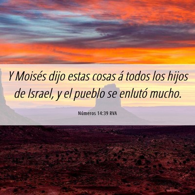 Picture 06 - Números 14:39 RVA - Y Moisés dijo estas cosas á todos los hijos de - Bible Verse Picture