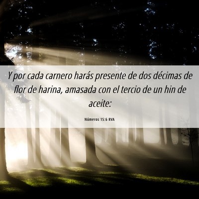 Picture 06 - Números 15:6 RVA - Y por cada carnero harás presente de dos - Bible Verse Picture