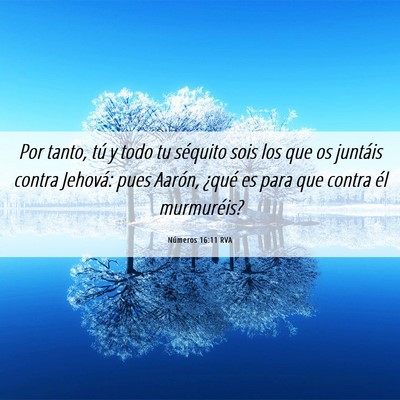 Picture 06 - Números 16:11 RVA - Por tanto, tú y todo tu séquito sois los que os - Bible Verse Picture