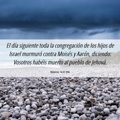 Picture 06 - Números 16:41 RVA - El día siguiente toda la congregación de los - Bible Verse Picture