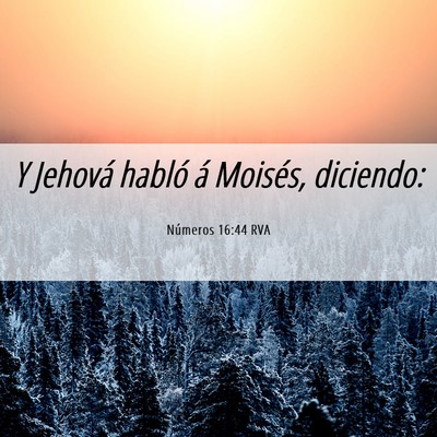 Picture 06 - Números 16:44 RVA - Y Jehová habló á Moisés, - Bible Verse Picture