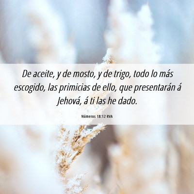 Picture 06 - Números 18:12 RVA - De aceite, y de mosto, y de trigo, todo lo más - Bible Verse Picture