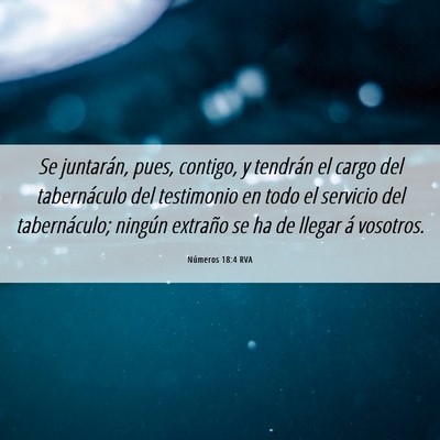 Picture 06 - Números 18:4 RVA - Se juntarán, pues, contigo, y tendrán el cargo - Bible Verse Picture