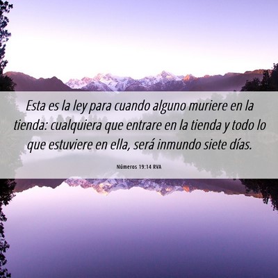Picture 06 - Números 19:14 RVA - Esta es la ley para cuando alguno muriere en la - Bible Verse Picture