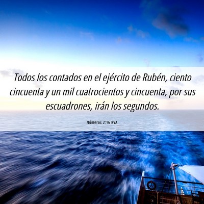 Picture 06 - Números 2:16 RVA - Todos los contados en el ejército de Rubén, - Bible Verse Picture