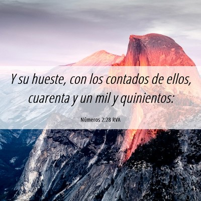 Picture 06 - Números 2:28 RVA - Y su hueste, con los contados de ellos, cuarenta - Bible Verse Picture