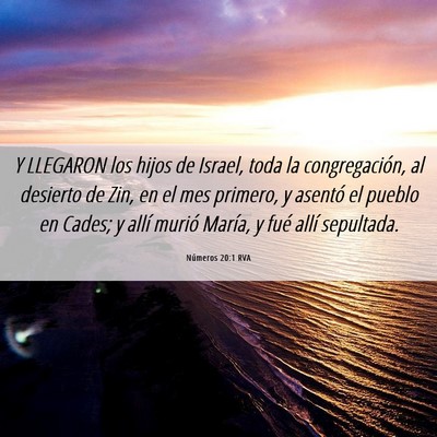 Picture 06 - Números 20:1 RVA - Y LLEGARON los hijos de Israel, toda la - Bible Verse Picture