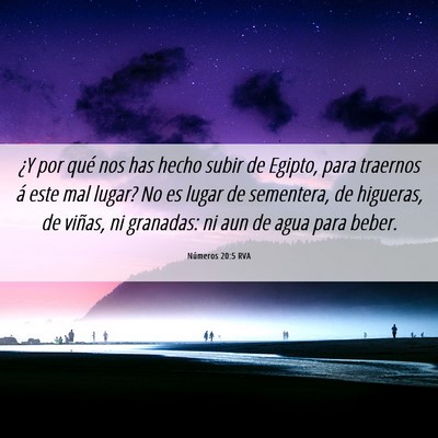 Picture 06 - Números 20:5 RVA - ¿Y por qué nos has hecho subir de Egipto, para - Bible Verse Picture