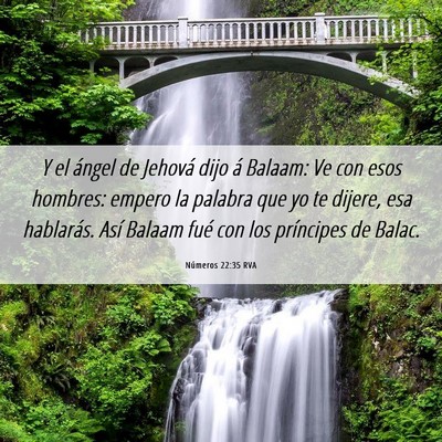 Picture 06 - Números 22:35 RVA - Y el ángel de Jehová dijo á Balaam: Ve con - Bible Verse Picture