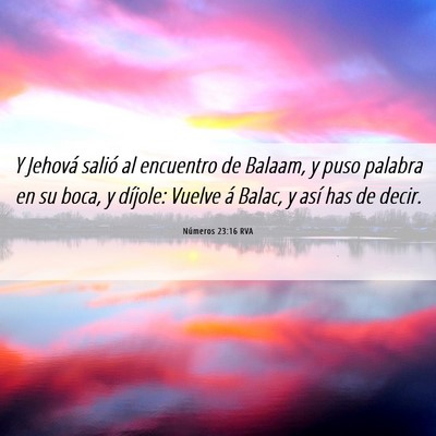 Picture 06 - Números 23:16 RVA - Y Jehová salió al encuentro de Balaam, y puso - Bible Verse Picture