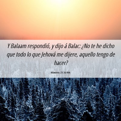 Picture 06 - Números 23:26 RVA - Y Balaam respondió, y dijo á Balac: ¿No te he - Bible Verse Picture