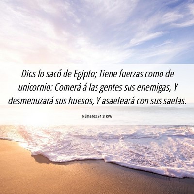 Picture 06 - Números 24:8 RVA - Dios lo sacó de Egipto; Tiene fuerzas como de - Bible Verse Picture