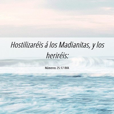 Picture 06 - Números 25:17 RVA - Hostilizaréis á los Madianitas, y los - Bible Verse Picture