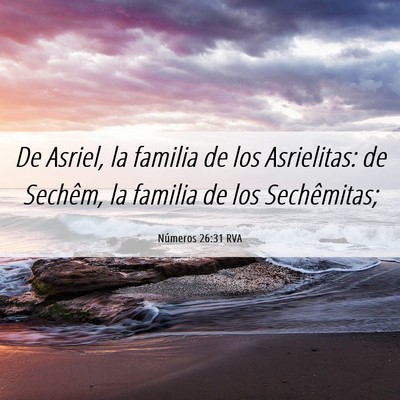 Picture 06 - Números 26:31 RVA - De Asriel, la familia de los Asrielitas: de - Bible Verse Picture