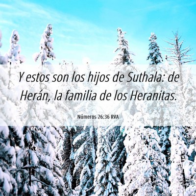 Picture 06 - Números 26:36 RVA - Y estos son los hijos de Suthala: de Herán, la - Bible Verse Picture