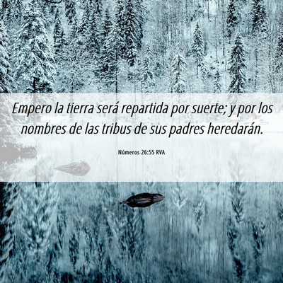 Picture 06 - Números 26:55 RVA - Empero la tierra será repartida por suerte; y - Bible Verse Picture