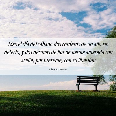 Picture 06 - Números 28:9 RVA - Mas el día del sábado dos corderos de un año - Bible Verse Picture