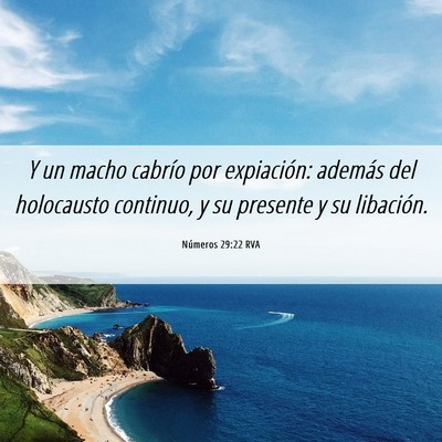 Picture 06 - Números 29:22 RVA - Y un macho cabrío por expiación: además del - Bible Verse Picture