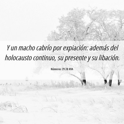 Picture 06 - Números 29:28 RVA - Y un macho cabrío por expiación: además del - Bible Verse Picture