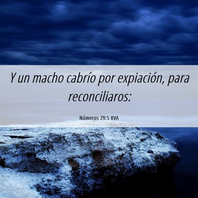 Picture 06 - Números 29:5 RVA - Y un macho cabrío por expiación, para - Bible Verse Picture