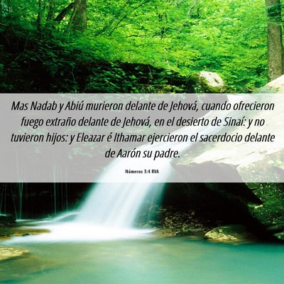 Picture 06 - Números 3:4 RVA - Mas Nadab y Abiú murieron delante de Jehová, - Bible Verse Picture
