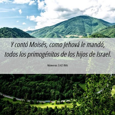 Picture 06 - Números 3:42 RVA - Y contó Moisés, como Jehová le mandó, todos - Bible Verse Picture