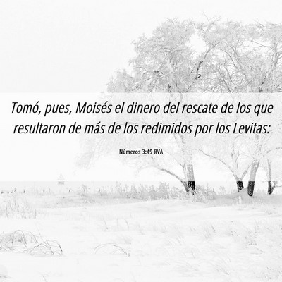 Picture 06 - Números 3:49 RVA - Tomó, pues, Moisés el dinero del rescate de los - Bible Verse Picture