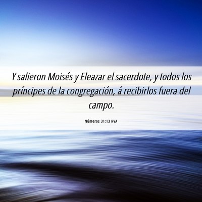 Picture 06 - Números 31:13 RVA - Y salieron Moisés y Eleazar el sacerdote, y - Bible Verse Picture