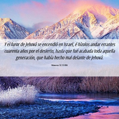 Picture 06 - Números 32:13 RVA - Y el furor de Jehová se encendió en Israel, é - Bible Verse Picture