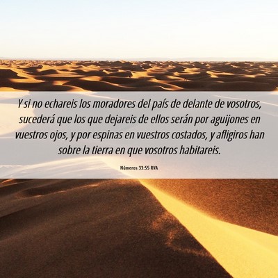 Picture 06 - Números 33:55 RVA - Y si no echareis los moradores del país de - Bible Verse Picture