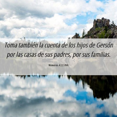 Picture 06 - Números 4:22 RVA - Toma también la cuenta de los hijos de Gersón - Bible Verse Picture