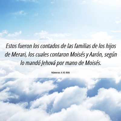 Picture 06 - Números 4:45 RVA - Estos fueron los contados de las familias de los - Bible Verse Picture