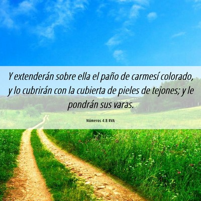 Picture 06 - Números 4:8 RVA - Y extenderán sobre ella el paño de carmesí - Bible Verse Picture