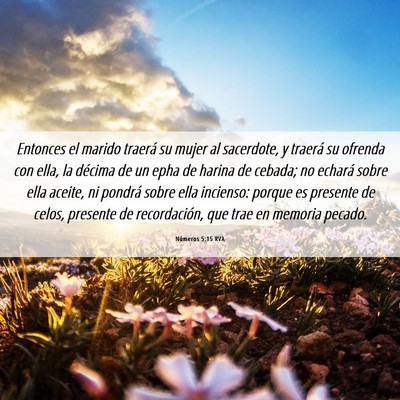 Picture 06 - Números 5:15 RVA - Entonces el marido traerá su mujer al sacerdote, - Bible Verse Picture