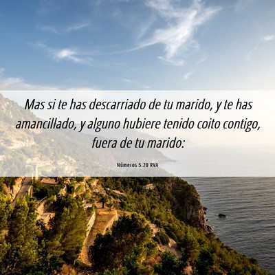 Picture 06 - Números 5:20 RVA - Mas si te has descarriado de tu marido, y te has - Bible Verse Picture