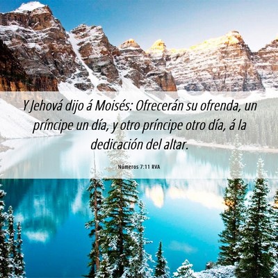 Picture 06 - Números 7:11 RVA - Y Jehová dijo á Moisés: Ofrecerán su ofrenda, - Bible Verse Picture