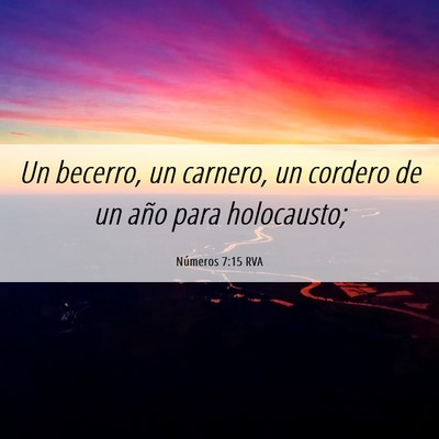 Picture 06 - Números 7:15 RVA - Un becerro, un carnero, un cordero de un año - Bible Verse Picture