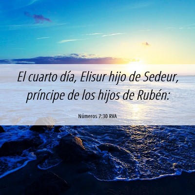 Picture 06 - Números 7:30 RVA - El cuarto día, Elisur hijo de Sedeur, príncipe - Bible Verse Picture
