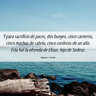 Picture 06 - Números 7:35 RVA - Y para sacrificio de paces, dos bueyes, cinco - Bible Verse Picture