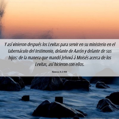 Picture 06 - Números 8:22 RVA - Y así vinieron después los Levitas para servir - Bible Verse Picture