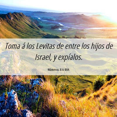 Picture 06 - Números 8:6 RVA - Toma á los Levitas de entre los hijos de Israel, - Bible Verse Picture