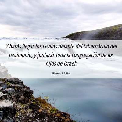 Picture 06 - Números 8:9 RVA - Y harás llegar los Levitas delante del - Bible Verse Picture