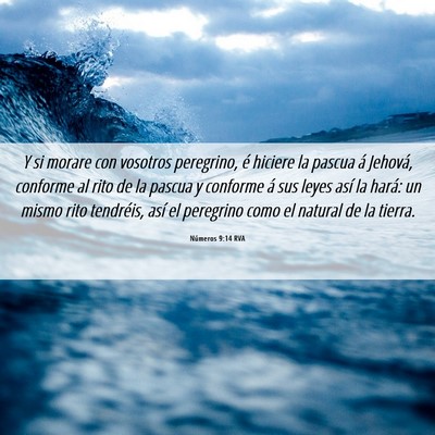 Picture 06 - Números 9:14 RVA - Y si morare con vosotros peregrino, é hiciere la - Bible Verse Picture